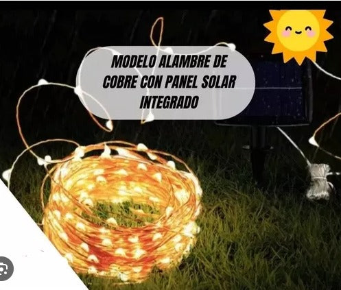 LUCES DECORATIVAS NAVIDEÑAS CON PANEL SOLAR