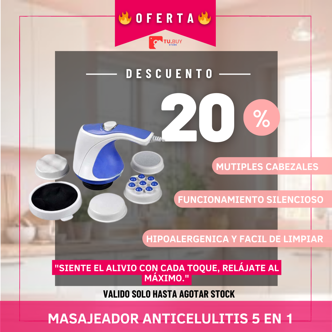 OFERTA 🔥 MASAJEADOR 5 EN 1 - ELIMINA LA CELULITIS